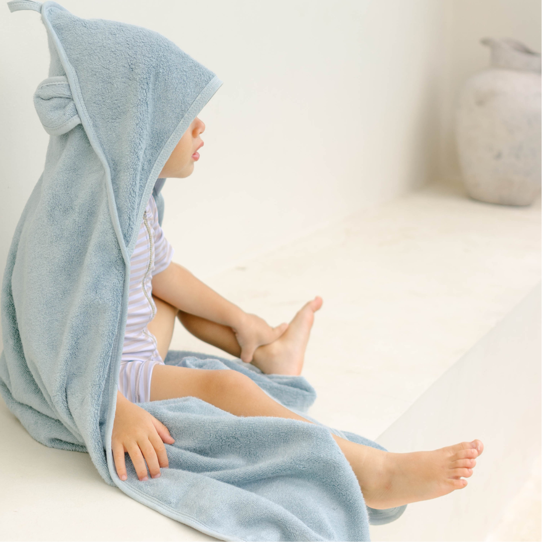 Hooded Towel - Dusky blue